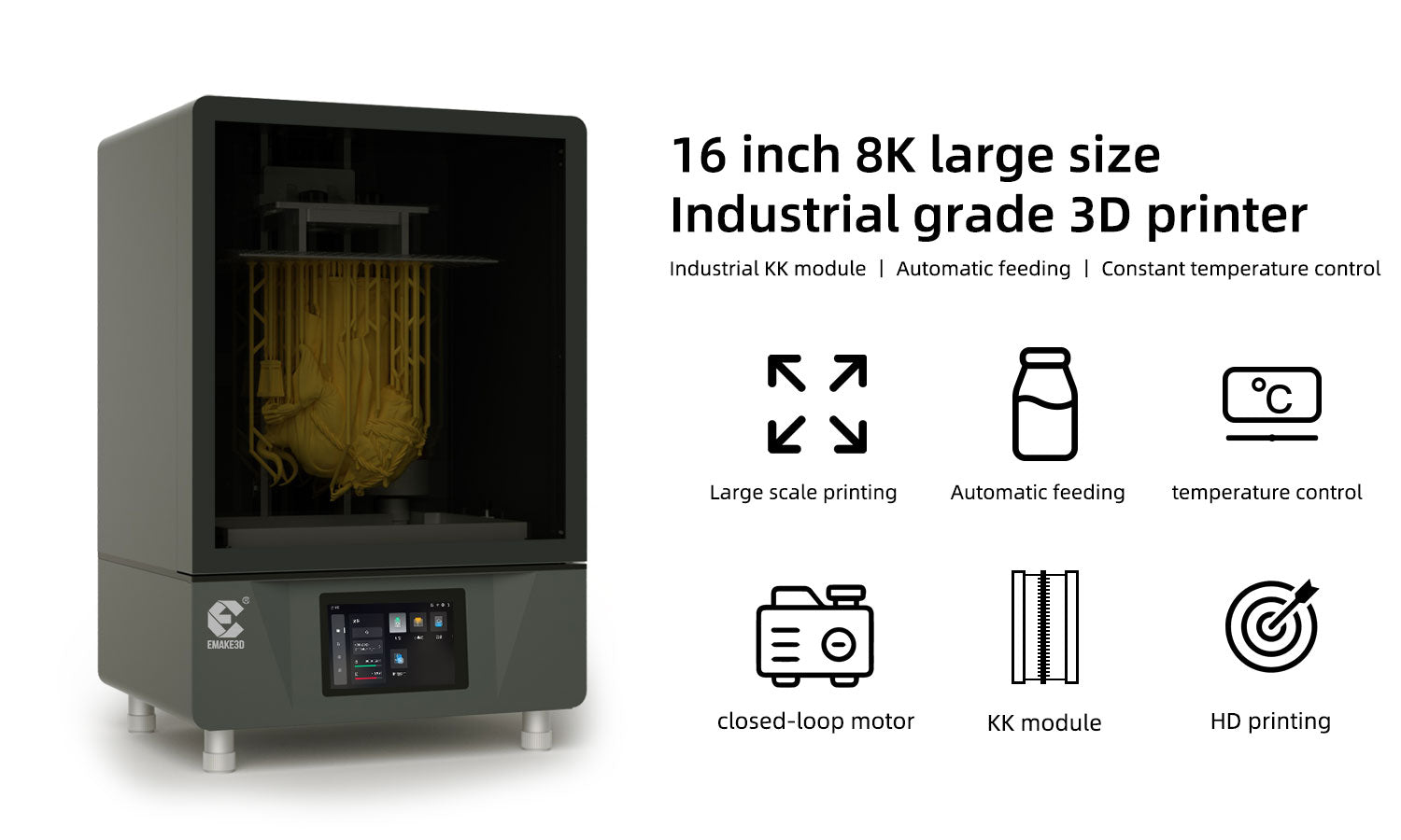 LCD 16 inch 8K Industrial Grade Ultra Printing Size Printer