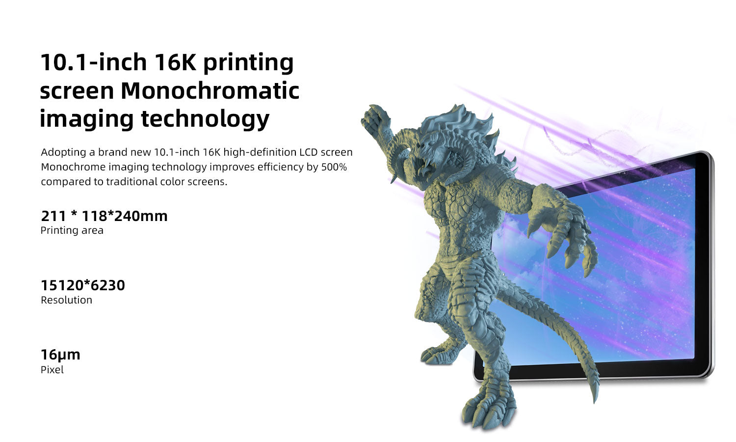 Emake3D Economical 10.1 Inch 16K Resin 3D Printing machine
