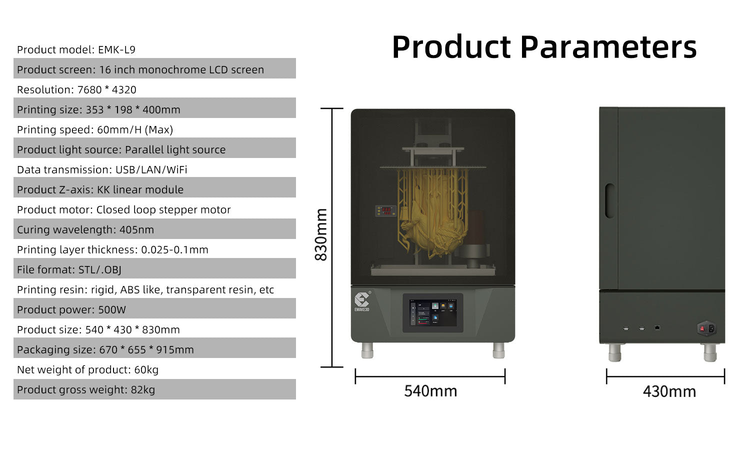 LCD 16 inch 8K Industrial Grade Ultra Printing Size Printer