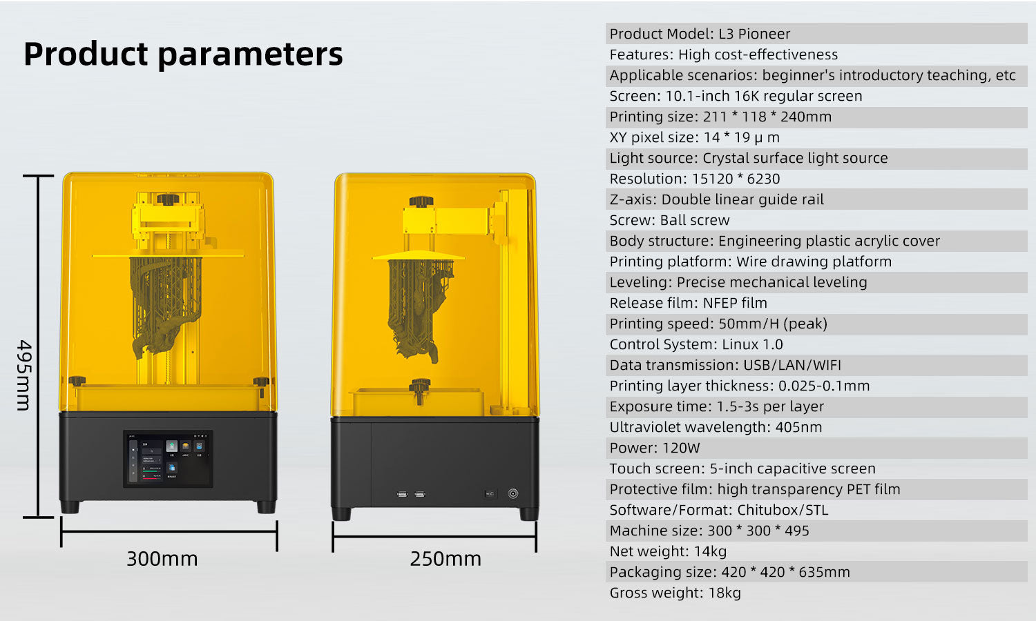 Emake3D Economical 10.1 Inch 16K Resin 3D Printing machine