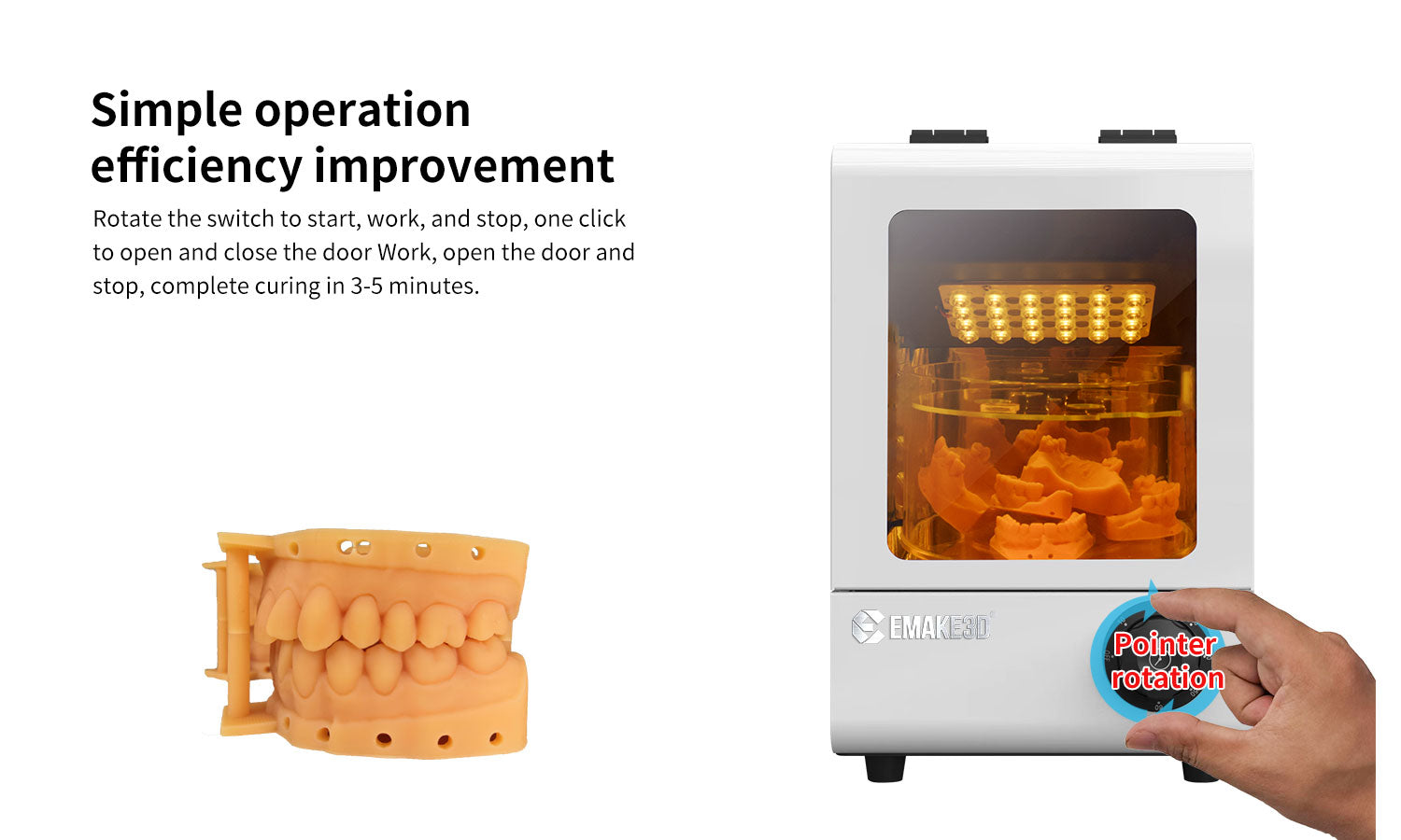 Professional fast 3D model curing machine used in dental, jewelry applications