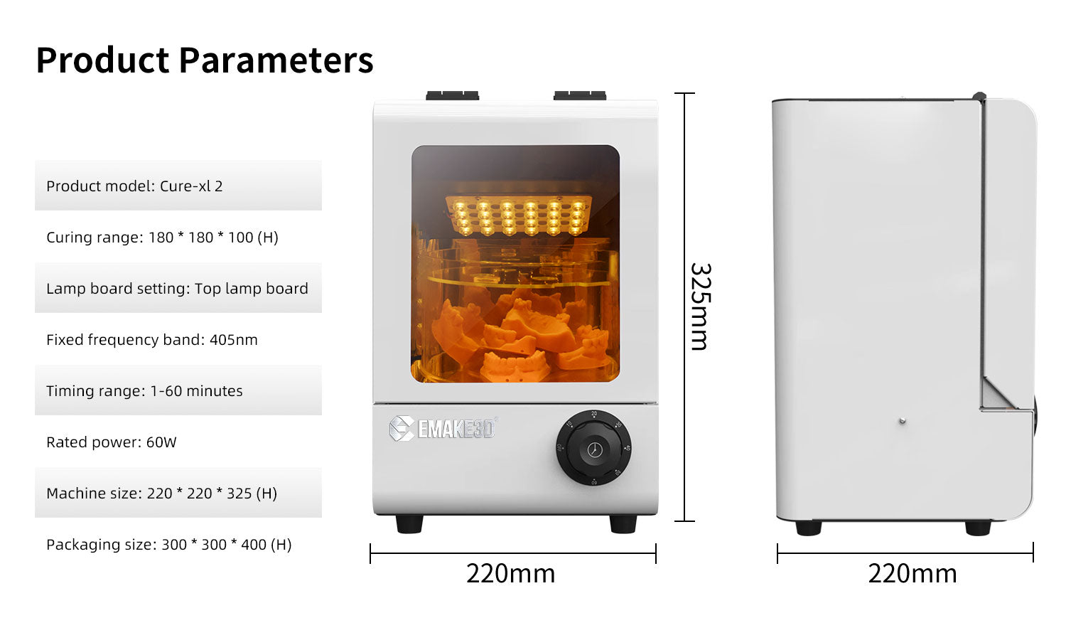 Professional fast 3D model curing machine used in dental, jewelry applications