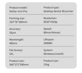 Fast Printing Dental 3D Printer 6.8 inch 9K Mini Pro LCD Printer